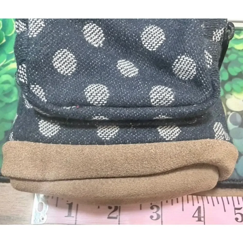 Jansport Mini Backpack Right Pouch Navy Wiggy Dot Jacquard Tan Suede Cute Sweet